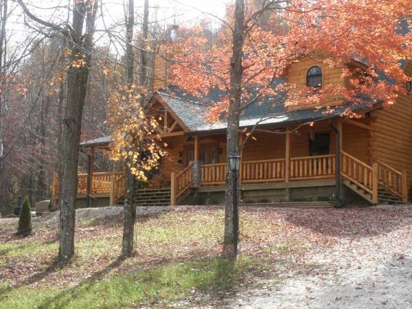 log cabin fall season